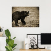 Grizzly Beer in Antiek Poster (Thuiskantoor)
