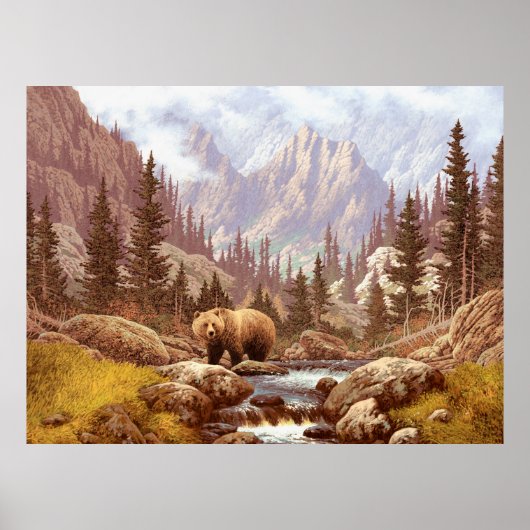 Grizzly Beer in de Rocky Mountains / AF-006beer,g Poster (Voorkant)