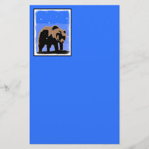 Grizzly Beer in de winter - Oorspronkelijke Wilde  Briefpapier