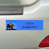 Grizzly Beer in de winter - Oorspronkelijke Wilde  Bumpersticker (Op auto)