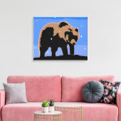 Grizzly Beer in de winter - Oorspronkelijke Wilde Canvas Afdruk (Insitu (Woonkamer))