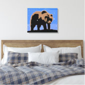 Grizzly Beer in de winter - Oorspronkelijke Wilde Canvas Afdruk (Insitu (Slaapkamer))