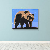 Grizzly Beer in de winter - Oorspronkelijke Wilde Canvas Afdruk (Insitu (Houten vloer))