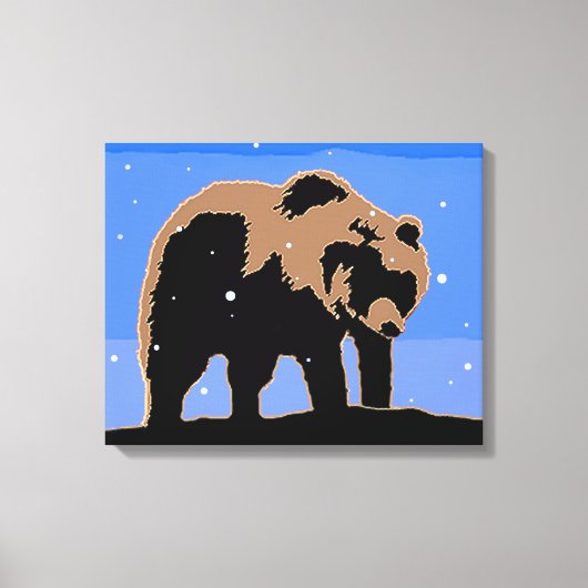 Grizzly Beer in de winter - Oorspronkelijke Wilde Canvas Afdruk (Voorkant)