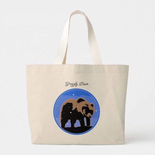 Grizzly Beer in de winter - Oorspronkelijke Wilde Grote Tote Bag (Achterkant)