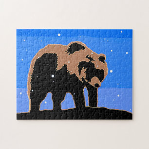 Grizzly Beer in de winter - Oorspronkelijke Wilde Legpuzzel