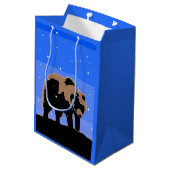 Grizzly Beer in de winter - Oorspronkelijke Wilde  Medium Cadeauzakje (Achterkant Gekanteld)