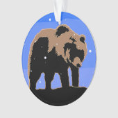 Grizzly Beer in de winter - Oorspronkelijke Wilde  Ornament (voorkant)