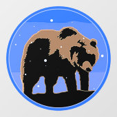 Grizzly Beer in de winter - Oorspronkelijke Wilde  Raamsticker (Vel)