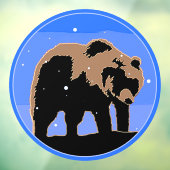 Grizzly Beer in de winter - Oorspronkelijke Wilde  Raamsticker (Vel 3)