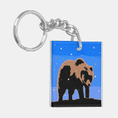 Grizzly Beer in de winter - Oorspronkelijke Wilde  Sleutelhanger (Voorkant Links)