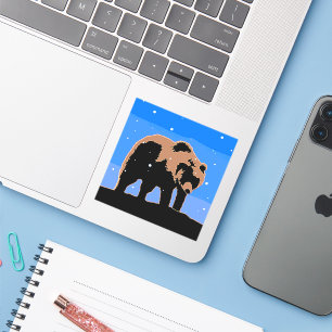 Grizzly Beer in de winter - Oorspronkelijke Wilde Sticker