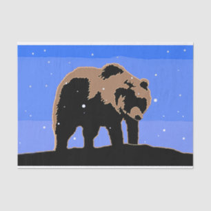 Grizzly Beer in de winter - Oorspronkelijke Wilde  Tissuepapier