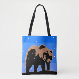 Grizzly Beer in de winter - Oorspronkelijke Wilde Tote Bag