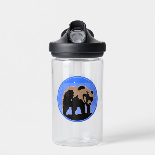 Grizzly Beer in de winter - Oorspronkelijke Wilde Waterfles (Voorkant)