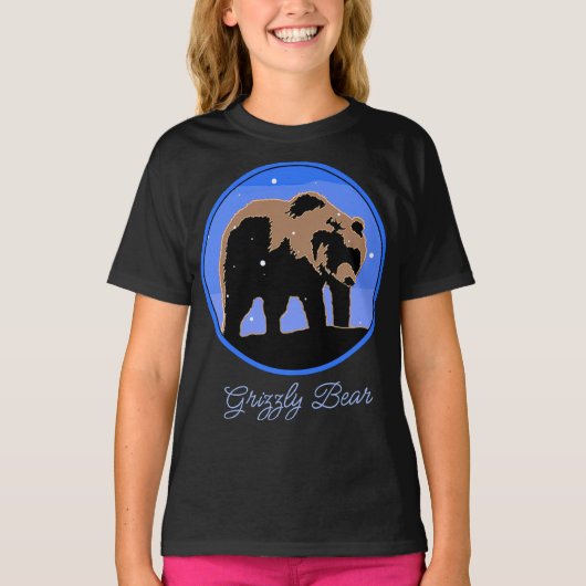 Grizzly Beer in de winter - Originele Wilde Kunst  T-shirt (Voorkant)