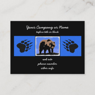 Grizzly Beer in de winter - Originele Wildlife Art Visitekaartje