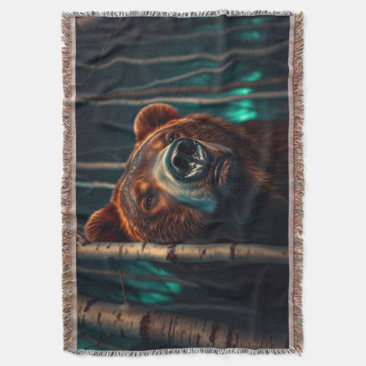 Grizzly Beer in het Bos Deken (Voorkant Verticaal)