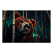 Grizzly Beer in het Bos Perfect Poster (Voorkant)