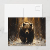 Grizzly Beer in het bos schilderij Briefkaart (Voorkant / Achterkant)