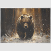 Grizzly Beer in het Forest Painting Decoupage Tissuepapier (Voorkant)