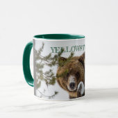 Grizzly Beer in sneeuw, Yellowstone National Park Mok (Voorkant links)