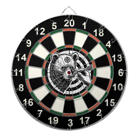 Grizzly Beer in Vormgeving Dartbord (Voorkant)