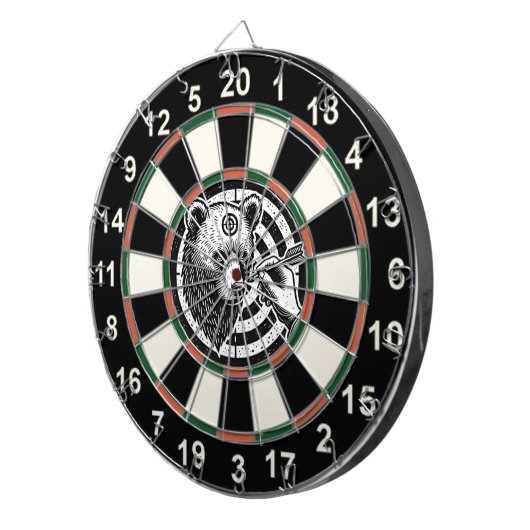 Grizzly Beer in Vormgeving Dartbord (Voorkant Rechts)