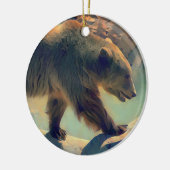 Grizzly Beer Keramisch Ornament (Links)