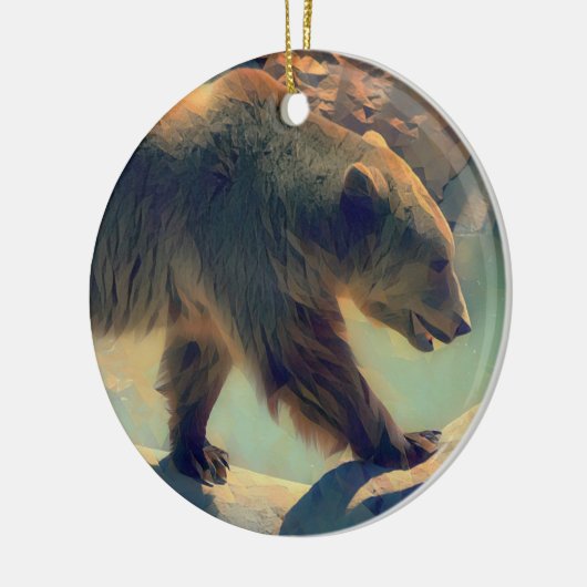 Grizzly Beer Keramisch Ornament (Links)