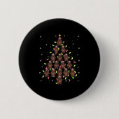 Grizzly Beer Kerstboom Lights Ugly Swea Ronde Button 5,7 Cm (Voorkant)