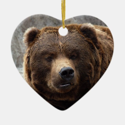 Grizzly Beer kerstversiering Keramisch Ornament (Voorkant)