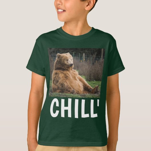 GRIZZLY BEER KINDER FUNNY 'CHILL' T SHIRTS (Voorkant)