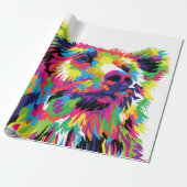 Grizzly beer kleurrijke pop kunst abstract cadeaupapier (Uitgerold)