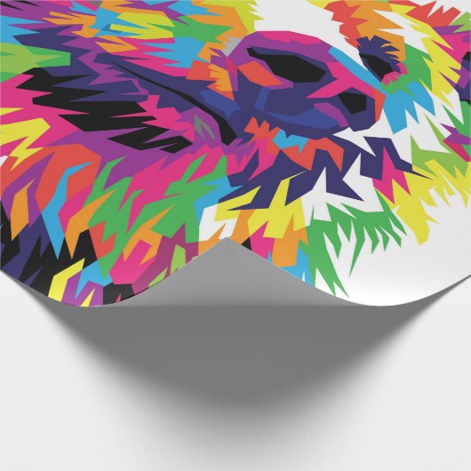 Grizzly beer kleurrijke pop kunst abstract cadeaupapier (Hoek)