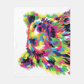 Grizzly beer kleurrijke pop kunst abstract fleece deken (Voorkant)