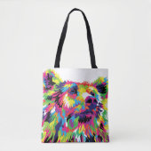 Grizzly beer kleurrijke pop tote bag (Voorkant)