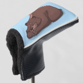 GRIZZLY BEER LAZY BEER PUTTER GOLF HOOFD HOESJE GOLFHEADCOVER (3/4 voorkant)