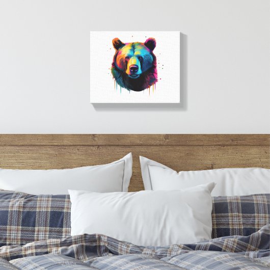 Grizzly Beer Liefhebbers Pop Art Big Grizzly Beer Canvas Afdruk (Insitu (Slaapkamer))