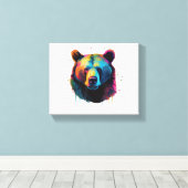 Grizzly Beer Liefhebbers Pop Art Big Grizzly Beer Canvas Afdruk (Insitu (Houten vloer))