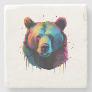 Grizzly Beer Liefhebbers Pop Art Big Grizzly Beer Stenen Onderzetter