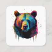 Grizzly Beer Liefhebbers Pop Art Big Grizzly Beer Vierkante Visitekaartje (Achterkant)