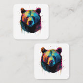 Grizzly Beer Liefhebbers Pop Art Big Grizzly Beer Vierkante Visitekaartje (Voorkant / Achterkant)