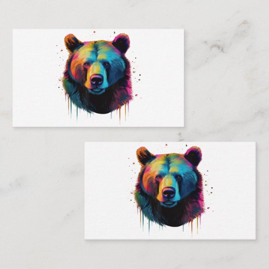 Grizzly Beer Liefhebbers Pop Art Big Grizzly Beer Visitekaartje (Voorkant / Achterkant)