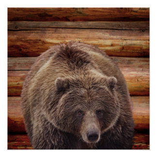 GRIZZLY BEER LOG CABIN POSTERS