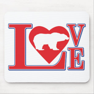 Grizzly Beer Love Heart Muismat