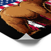 Grizzly Beer Lovers American USA Flag Poster (Hoek)