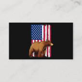 Grizzly Beer Lovers American USA Flag Visitekaartje (Achterkant)