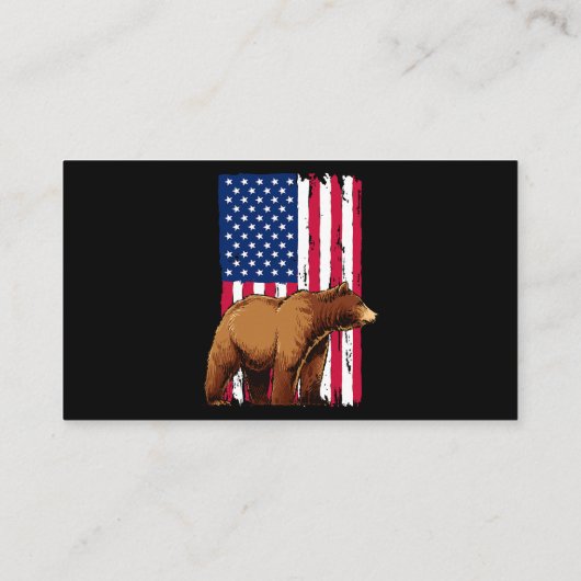Grizzly Beer Lovers American USA Flag Visitekaartje (Achterkant)