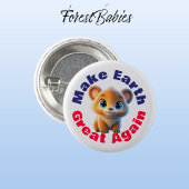 Grizzly Beer, maak de aarde weer geweldig Ronde Button 3,2 Cm